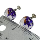 Vintage Reverse Carved Lucite Blue Bird Jewelry Set - Pendant Necklace & Earrings – Rare collectible vintage item 