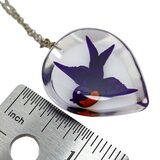 Vintage Reverse Carved Lucite Blue Bird Jewelry Set - Pendant Necklace & Earrings – Rare collectible vintage item 