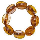 Bakelite Bracelet & Earrings Set Root Beer / Amber Interlocking Puzzle Beads – Rare collectible item 