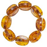 Bakelite Bracelet & Earrings Set Root Beer / Amber Interlocking Puzzle Beads – Rare collectible item 