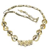 Sarah Coventry Monte Carlo - Demi Parure - Gold Tone With Clear And Green Rhinestones – Collectible vintage item