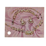 Sarah Coventry Monte Carlo - Demi Parure - Gold Tone With Clear And Green Rhinestones – Collectible vintage item
