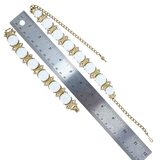 MCM Sarah Coventry Snow Princess - Demi Parure - Gold Tone And White Cabochons – Collectible vintage item