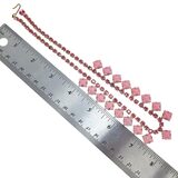 Vintage Mid Century Pink Rhinestone Choker Necklace & Clip Earrings Set Gold Tone – Rare Vintage Item