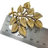 Crown Trifari Gold Tone Sculptural Leaves Full Parure 4 Piece Jewelry Suite Set – Collectible vintage designer item