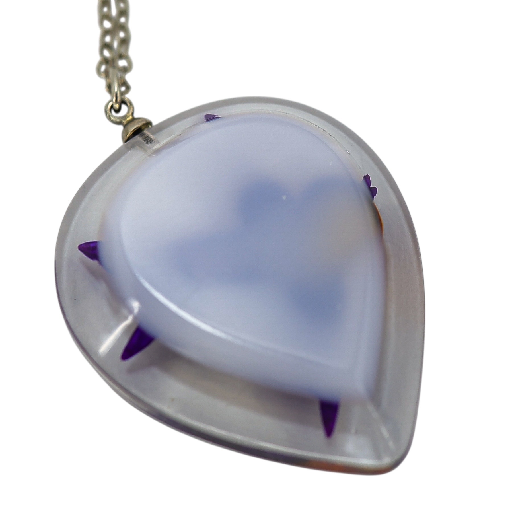 Vintage Lucite Bird Pendant Necklace & Earrings Set – Reverse-Carved / Embedded Design image 9