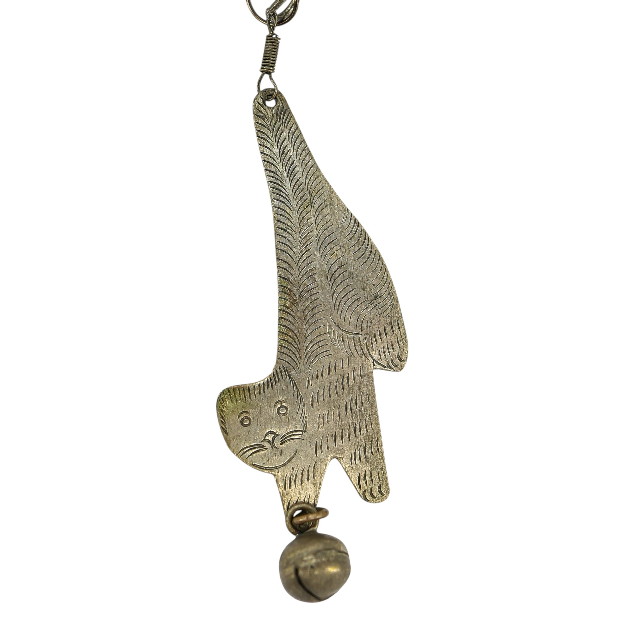 Mexican Folk Art Wedding Necklace Earrings Set With Cats And Chiming Beads image 6