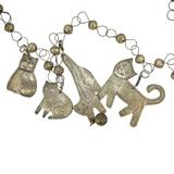 Mexican Folk Art Wedding Necklace Earrings Set With Cats And Chiming Beads – Rare collectible vintage item 