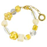 OroVetro - Signed Murano Necklace & Bracelet Set - Cream And Gold Foil Beads – Rare collectible item 