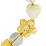 OroVetro - Signed Murano Necklace & Bracelet Set - Cream And Gold Foil Beads – Rare collectible item 