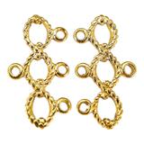 Vintage NOS 3-Strand Gold-tone Connector Findings -  Twisted Loop Design – Vintage dead stock item 