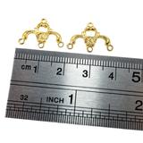 Vintage NOS 3-Strand Gold-tone Connector Findings -  Floral Design – Vintage dead stock item 