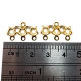 Vintage NOS 3-Strand Gold-tone Connector Findings -  Art Nouveau Style – Vintage dead stock item 