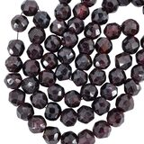 Vintage African Trade Glass Beads Strand Garnet Red Hand Faceted Biconical Drill 16” – Collectible vintage item