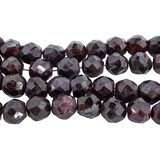 Vintage African Trade Glass Beads Strand Garnet Red Hand Faceted Biconical Drill 16” – Collectible vintage item