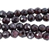 Vintage African Trade Glass Beads Strand Garnet Red Hand Faceted Biconical Drill 16” – Collectible vintage item