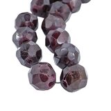Vintage African Trade Glass Beads Strand Garnet Red Hand Faceted Biconical Drill 16” – Collectible vintage item