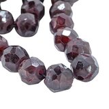 Vintage African Trade Glass Beads Strand Garnet Red Hand Faceted Biconical Drill 16” – Collectible vintage item