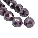 Vintage African Trade Glass Beads Strand Garnet Red Hand Faceted Biconical Drill 16” – Collectible vintage item