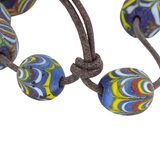 Antique Venetian Feather Glass Trade Bead Strand with Hebron Bead - African Trade – Rare collectible vintage item 