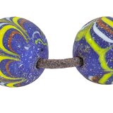 Antique Venetian Feather Glass Trade Bead Strand with Hebron Bead - African Trade – Rare collectible vintage item 