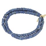 Vintage African Recycled Powder Glass Krobo Beads Large White Blue – Collectible vintage item