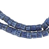 Vintage African Recycled Powder Glass Krobo Beads Large White Blue – Collectible vintage item