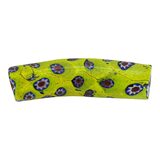 Large 56mm Antique Venetian Millefiori Faceted Elbow Trade Bead Yellow Floral – Rare collectible vintage item 