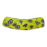Large 56mm Antique Venetian Millefiori Faceted Elbow Trade Bead Yellow Floral – Rare collectible vintage item 