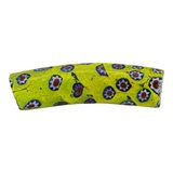 Large 56mm Antique Venetian Millefiori Faceted Elbow Trade Bead Yellow Floral – Rare collectible vintage item 