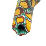 Huge Antique Venetian Millefiori Trade Bead Elbow Green Yellow Red 59mm X 13mm – Rare collectible vintage item 