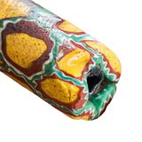 Huge Antique Venetian Millefiori Trade Bead Elbow Green Yellow Red 59mm X 13mm – Rare collectible vintage item 