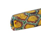 Huge Antique Venetian Millefiori Trade Bead Elbow Green Yellow Red 59mm X 13mm – Rare collectible vintage item 