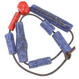 West African Recycled Glass Bead Strand - Blue And Red – OOAK - Unique one of a kind artisan item