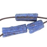 West African Recycled Glass Bead Strand - Blue And Red – OOAK - Unique one of a kind artisan item