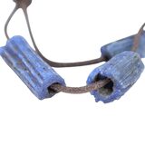 West African Recycled Glass Bead Strand - Blue And Red – OOAK - Unique one of a kind artisan item