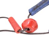 West African Recycled Glass Bead Strand - Blue And Red – OOAK - Unique one of a kind artisan item