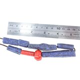 West African Recycled Glass Bead Strand - Blue And Red – OOAK - Unique one of a kind artisan item