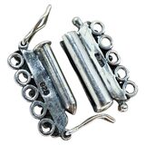 Vintage NOS 925 Sterling Silver 5 Strand Ornate Box Clasp Double Safety Bali Style – Vintage dead stock item 