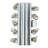 Vintage NOS 925 Sterling Silver 5 Loop Box Side Clasp Ribbed Multi Strand Jewelry Finding – Vintage dead stock item 