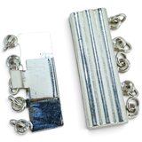 Vintage NOS 925 Sterling Silver 5 Loop Box Side Clasp Ribbed Multi Strand Jewelry Finding – Vintage dead stock item 