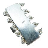 Vintage NOS 925 Sterling Silver 5 Loop Box Side Clasp Ribbed Multi Strand Jewelry Finding – Vintage dead stock item 