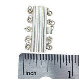 Vintage NOS 925 Sterling Silver 5 Loop Box Side Clasp Ribbed Multi Strand Jewelry Finding – Vintage dead stock item 