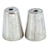 Large Vintage Handmade Sterling Silver Truncated Cone Beads, Pair, 18–19.5 mm, 10.3 g Total – Estate Find