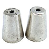 Large Vintage Handmade Sterling Silver Truncated Cone Beads, Pair, 18–19.5 mm, 10.3 g Total – Estate Find