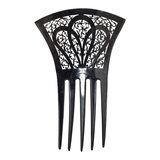 Vintage BEST-HOLD Black Celluloid Hair Comb Filigree Mantilla Style Hair Pick – Collectible vintage item
