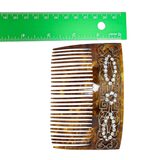 Vintage Art Deco Faux Tortoise Acetate Hair Comb Applied Filigree & Rhinestones – Rare collectible vintage item 