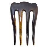 Vintage Natural Horn Hair Comb Tortoiseshell 4-Prong Vanity Dressing Comb – Collectible vintage item