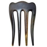 Vintage Natural Horn Hair Comb Tortoiseshell 4-Prong Vanity Dressing Comb – Collectible vintage item