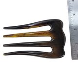 Vintage Natural Horn Hair Comb Tortoiseshell 4-Prong Vanity Dressing Comb – Collectible vintage item